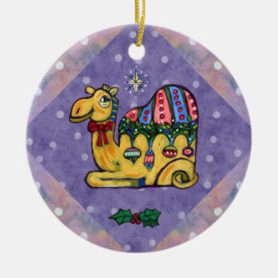 De Cerâmica Ornamento lunático da árvore do camelo do Natal