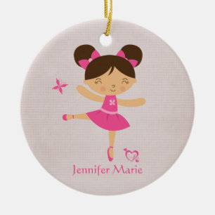 De Cerâmica Ornamento marrom personalizado bonito da bailarina