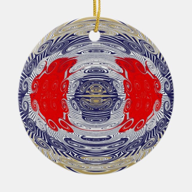 De Cerâmica Ornamento Memorial do Esticamento Vermelho-Branco- (Frente)