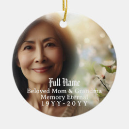 De Cerâmica Ornamento Memorial Personalizado com 2 Fotos e Nom