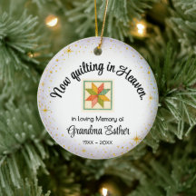 Ornamento Memorial Personalizado para Quilter