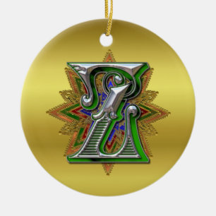 De Cerâmica Ornamento Monograma Z