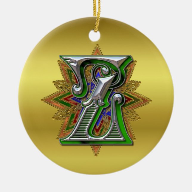 De Cerâmica Ornamento Monograma Z (Frente)