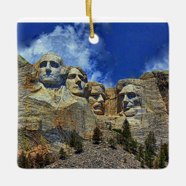 De Cerâmica Ornamento Monte Rushmore South Dakota (Frente)