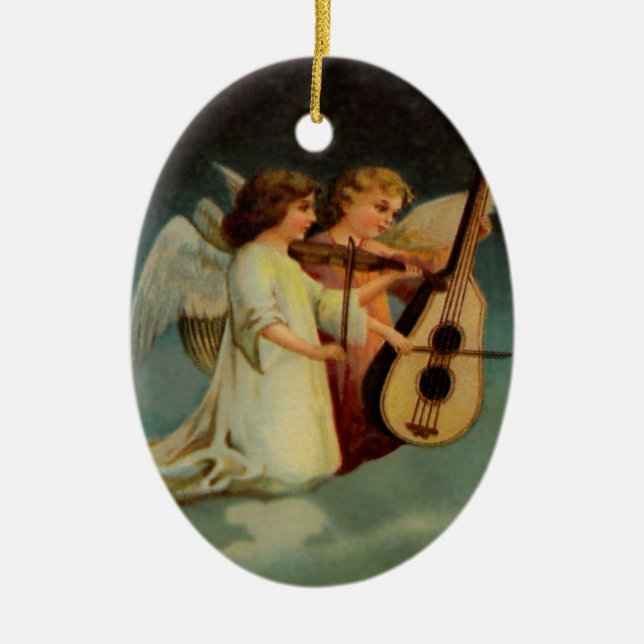 De Cerâmica Ornamento Musicale Angels (Frente)