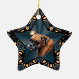 De Cerâmica Ornamento Noble Boxer Dog Star