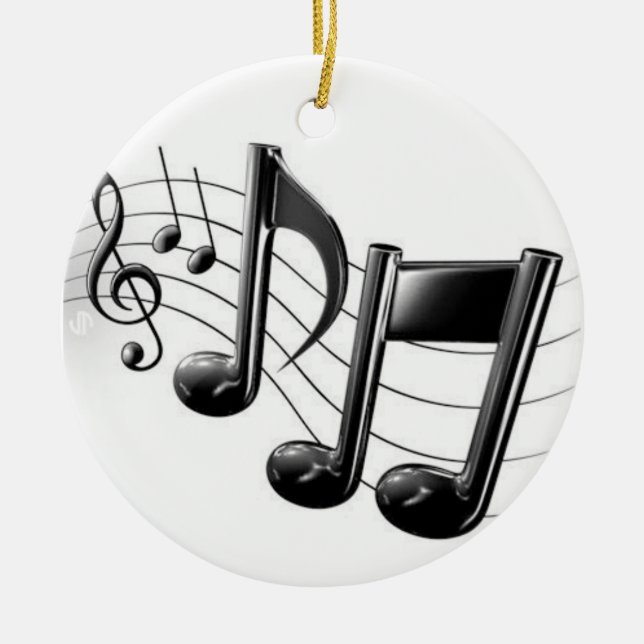 DE CERÂMICA ORNAMENTO "NOTAS MUSICAIS" NATAL (OU QUALQUER HORA (Frente)