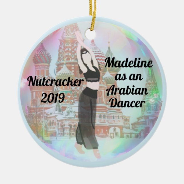 De Cerâmica Ornamento Nutcracker Personalizável - Dançarino Ár (Frente)