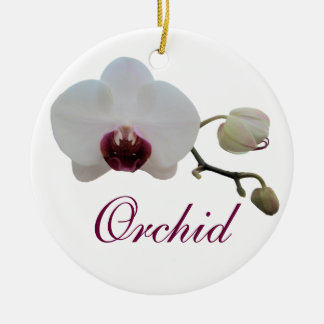 De Cerâmica Ornamento - Orquídea Branca Bipada por Ruby