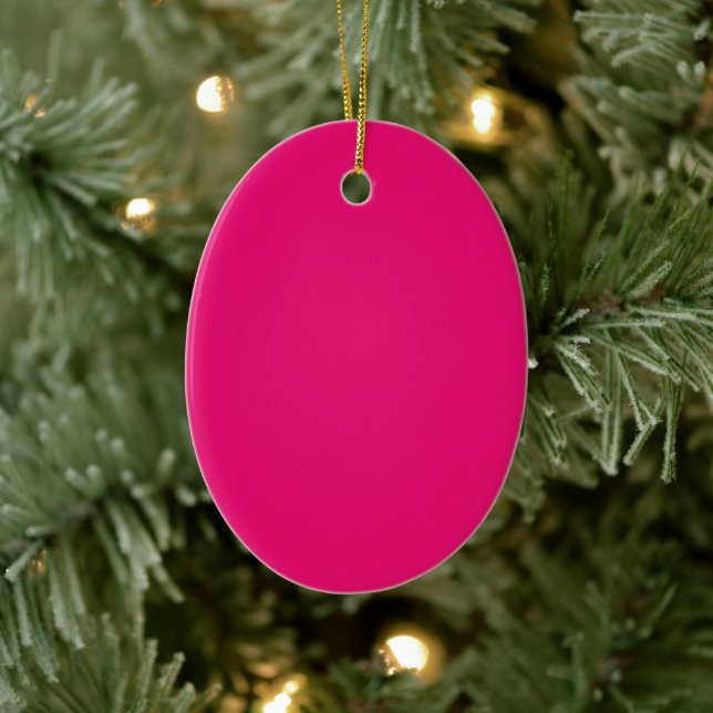 De Cerâmica Ornamento oval cerâmico rosa quente (Árvore)