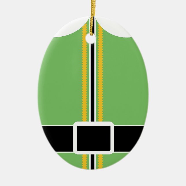 De Cerâmica Ornamento Oval Elf (Frente)