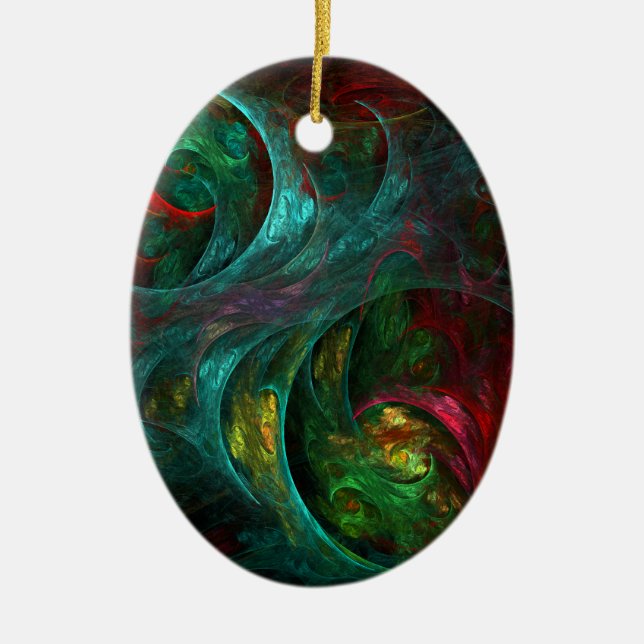 De Cerâmica Ornamento Oval Genesis Nova Abstrato Art (Frente)