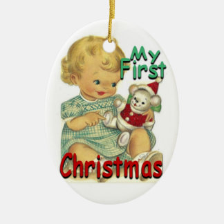 De Cerâmica Ornamento oval MyFirstChristmas-CERÂMICO