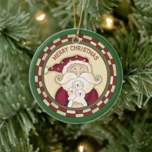 De Cerâmica Ornamento Papai Noel