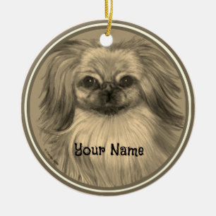 De Cerâmica Ornamento para cães Rondo Pekingese