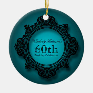 De Cerâmica Ornamento personalizado 60th aniversário do quadr