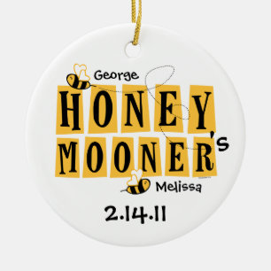 De Cerâmica Ornamento personalizado abelha do Honeymooner
