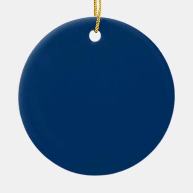 De Cerâmica Ornamento Personalizado Azul Midnight - Ordens em  (Frente)