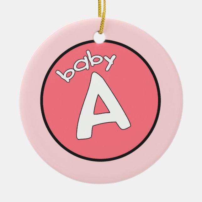 De Cerâmica Ornamento Personalizado "Baby A" para múltiplos (Frente)