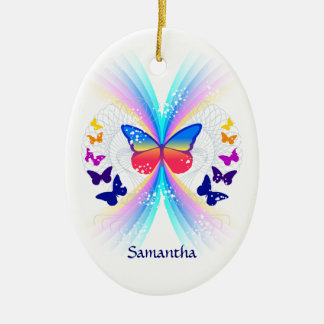 De Cerâmica Ornamento personalizado da borboleta arco-íris