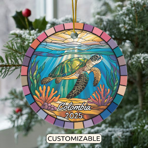 De Cerâmica Ornamento Personalizado da Colômbia, Tartaruga do 