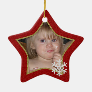 De Cerâmica Ornamento personalizado da estrela do Natal