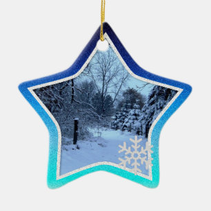 De Cerâmica Ornamento personalizado da estrela do Natal