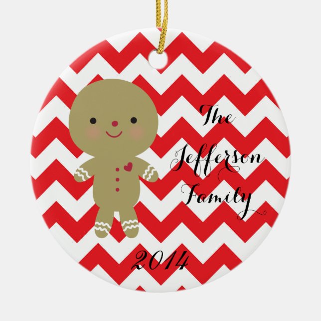 De Cerâmica Ornamento personalizado da família do (Frente)