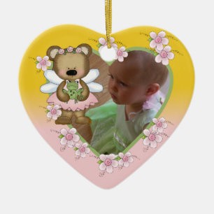 De Cerâmica Ornamento personalizado da foto do urso do anjo