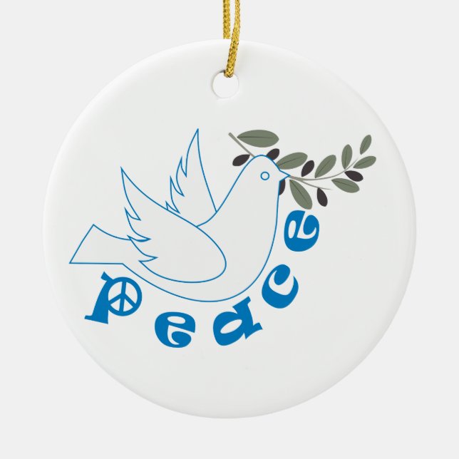 De Cerâmica Ornamento personalizado da paz (Frente)