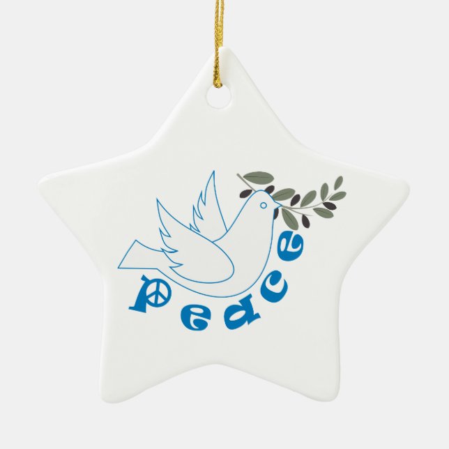 De Cerâmica Ornamento personalizado da paz (Frente)