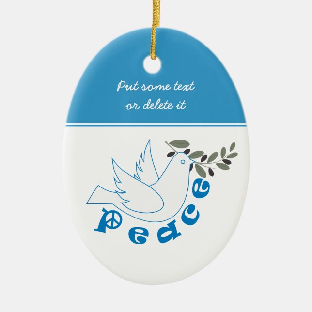 De Cerâmica Ornamento personalizado da paz (Frente)