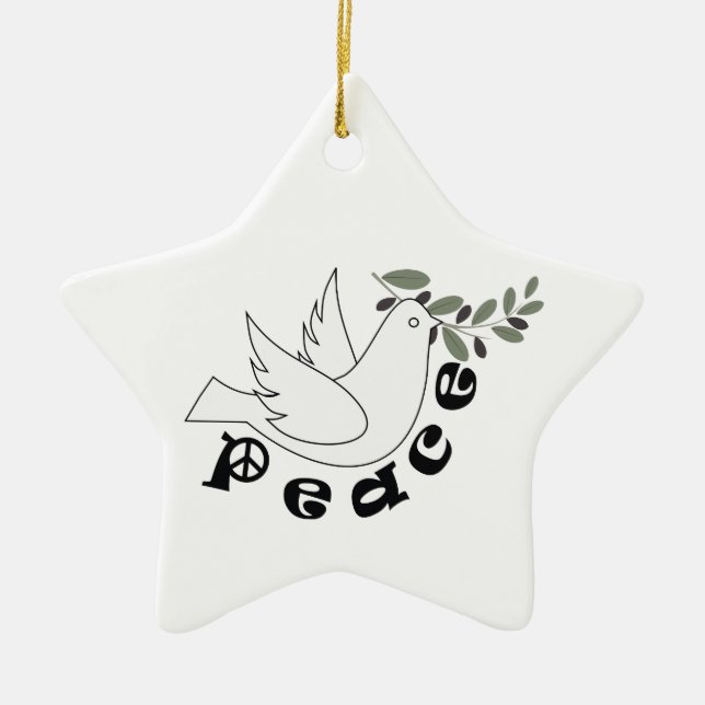 De Cerâmica Ornamento personalizado da paz (Frente)