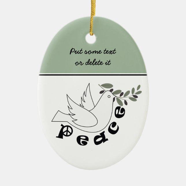 De Cerâmica Ornamento personalizado da paz (Frente)