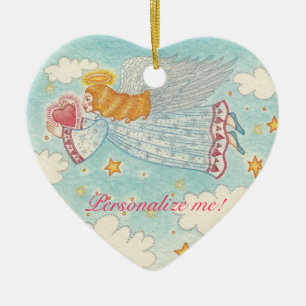 De Cerâmica Ornamento personalizado do anjo da paz
