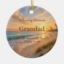 Ornamento Personalizado do Avô com Foto no Oceano