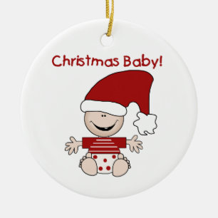 De Cerâmica Ornamento Personalizado do Bebê Natal