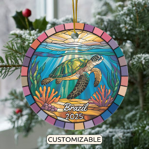 De Cerâmica Ornamento Personalizado do Brasil, Tartaruga Marít
