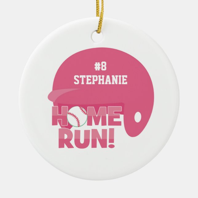 De Cerâmica Ornamento personalizado do capacete do home run do (Frente)