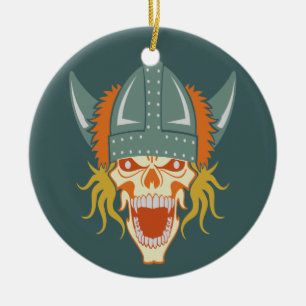 De Cerâmica ornamento personalizado do crânio VIKING
