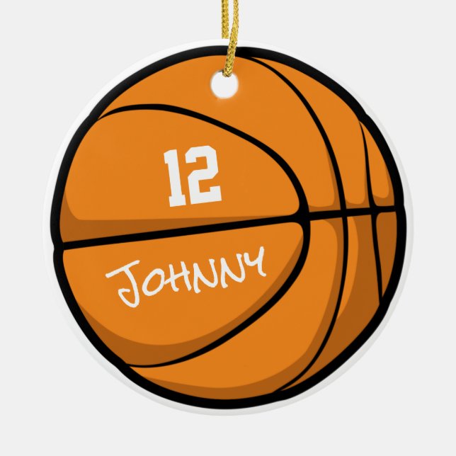 De Cerâmica Ornamento Personalizado do Jogador BASKETBALL (Frente)