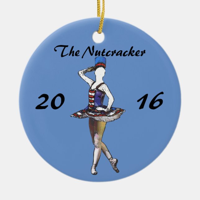 De Cerâmica Ornamento personalizado do Nutcracker - boneca (Frente)