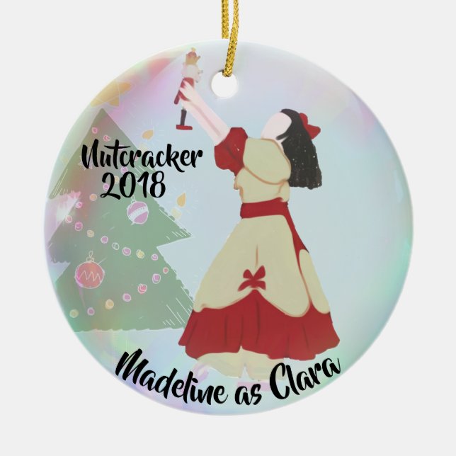 De Cerâmica Ornamento personalizado do Nutcracker - Clara (Frente)