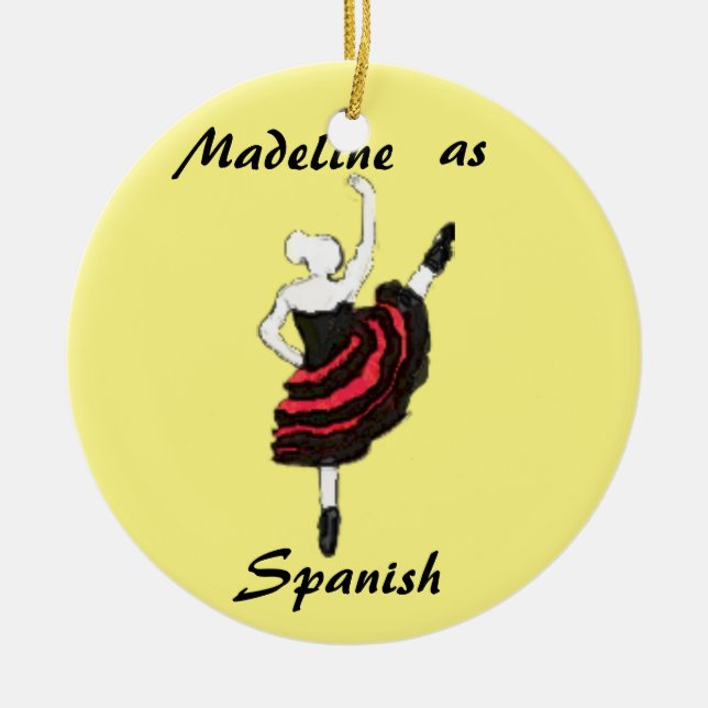 De Cerâmica Ornamento personalizado do Nutcracker - dançarino (Frente)