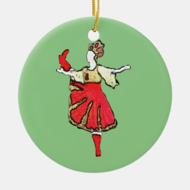 De Cerâmica Ornamento personalizado do Nutcracker - Trepak (Frente)