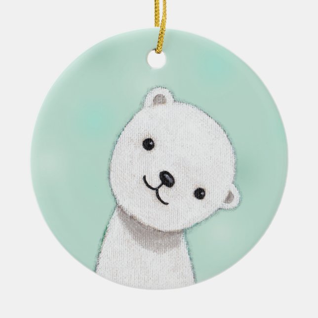 De Cerâmica Ornamento personalizado do ornamento do bebê (Frente)