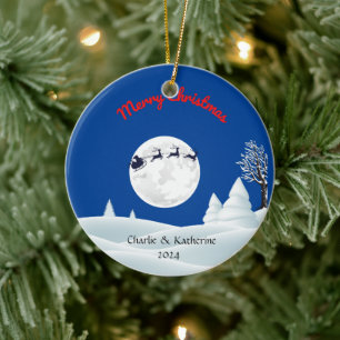 De Cerâmica Ornamento personalizado do primeiro natal