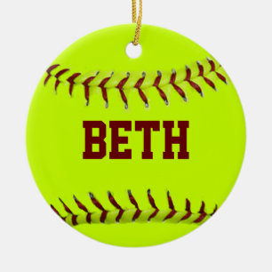 De Cerâmica Ornamento personalizado do softball