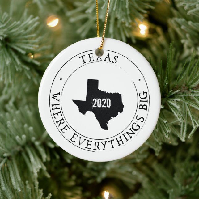 De Cerâmica Ornamento Personalizado do Texas (Árvore)