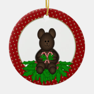 De Cerâmica Ornamento personalizado do urso do Natal